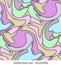 Seamless pattern. Abstraction. Brown, beige, blue, purple.