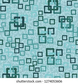 Seamless pattern. An abstraction containing colored sloppy squares. Background consisting of small quadrangles.