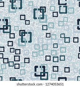 Seamless pattern. An abstraction containing colored sloppy squares. Background consisting of small quadrangles.