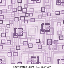 Seamless pattern. An abstraction containing colored sloppy squares. The background consists of large skew-shaped squares.