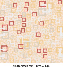 Seamless pattern. An abstraction containing colored sloppy squares. 
Background consisting of translucent pentagons.