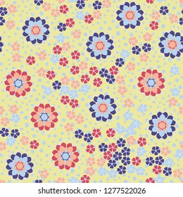 Seamless pattern. An abstraction containing colored sloppy squares. Background consisting of flakes.
