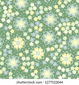Seamless pattern. An abstraction containing colored sloppy squares. Background consisting of flakes.