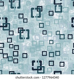 Seamless pattern. An abstraction containing colored sloppy squares. Background consisting of seething twists.