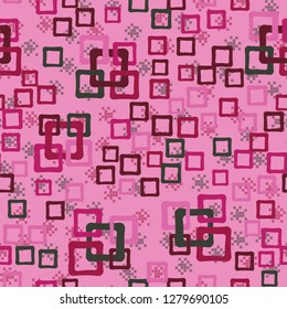 Seamless pattern. An abstraction containing colored sloppy squares. 
The background is made up of groups of squares.