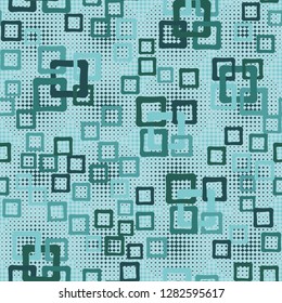 Seamless pattern. An abstraction containing colored sloppy squares.
The background texture consists of small rhombuses. Just for editing.