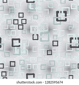 Seamless pattern. An abstraction containing colored sloppy squares.
The background texture consists of small rhombuses. Just for editing.