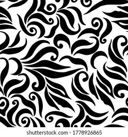 seamless pattern, abstraction, curls, damask, wallpaper and fabric ornament, wrapping paper