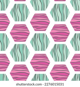 Seamless pattern with abstraction in the form of honeycombs