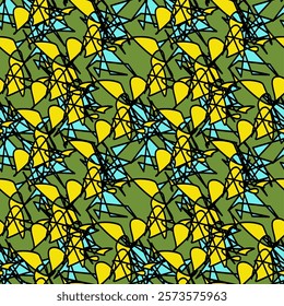 seamless pattern, abstraction of geometric shapes of different colors, vector