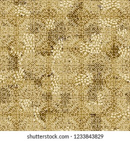 Seamless pattern. Abstraction of gold colors. Radiant squares.