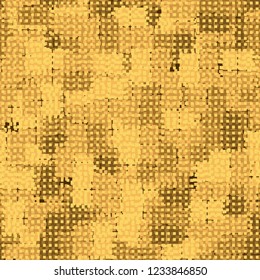Seamless pattern. Abstraction of gold colors. Rows of small squares.