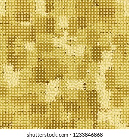 Seamless pattern. Abstraction of gold colors. Rows of small squares.
