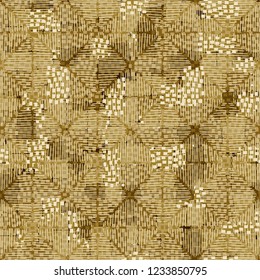 Seamless pattern. Abstraction of gold colors. Diamond-shaped figures made by shading.