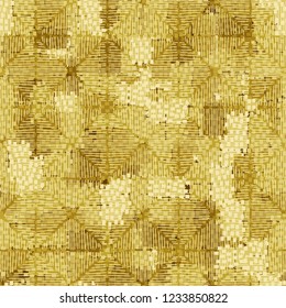 Seamless pattern. Abstraction of gold colors. Diamond-shaped figures made by shading.