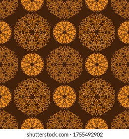 seamless pattern, abstraction in monochrome colors, mandala, ornament for wallpaper and fabric, wrapping paper, background for different designs