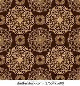 seamless pattern, abstraction in monochrome colors, mandala, ornament for wallpaper and fabric, wrapping paper, background for different designs