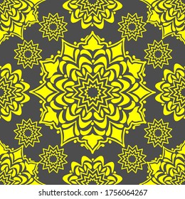 patrón sin fisuras, abstracción en colores monocromáticos, mandala, adorno para papel y tela, papel de envoltura, fondo para diferentes diseños