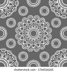 seamless pattern, abstraction in monochrome colors, mandala, ornament for wallpaper and fabric, wrapping paper, background for different designs