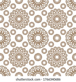 seamless pattern, abstraction in monochrome colors, mandala, ornament for wallpaper and fabric, wrapping paper, background for different designs