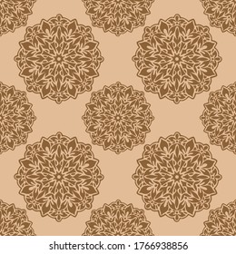 seamless pattern, abstraction in monochrome colors, mandala, ornament for wallpaper and fabric, wrapping paper, background for different designs