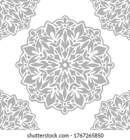 patrón sin fisuras, abstracción en colores monocromáticos, mandala, adorno para papel y tela, papel de envoltura, fondo para diferentes diseños