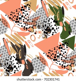 Seamless pattern with abstraction. Vector. Memphis style.