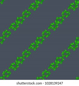 Seamless pattern of abstrat flowers in green and blue colors. Vintage style. Stock vector illustration.
