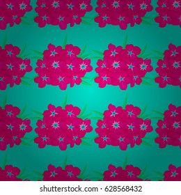 Seamless pattern of abstrat primrose flowers on a blue background. Vintage style. Stock vector illustration.