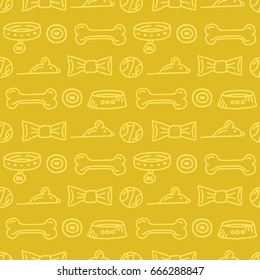 Seamless pattern with accessories for pets