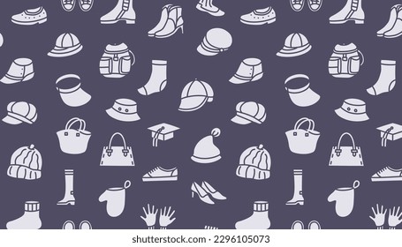 Seamless pattern with accessory on dark background.