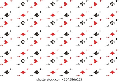 Seamless pattern with aces of hearts, diamonds, spades and clubs