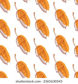Nahtloses Muster mit Eichhörnchen. Herbstsaison. Herbsthintergrund. Gut für Textildesign, Umhüllungspapier, Tapete und andere.
Vektorgrafik.