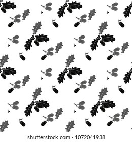 Seamless pattern with acorns and oak leaves. Vector illustration. eps
