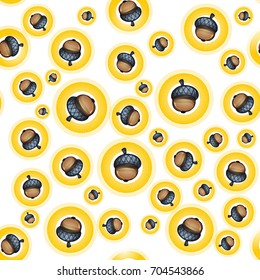 Seamless pattern with acorns for wrapping paper, wallpaper, textiles, web page background and more.