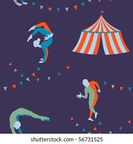 seamless pattern with acrobats