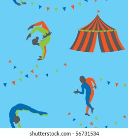 seamless pattern with acrobats