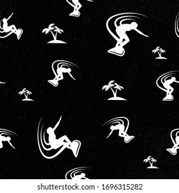seamless pattern action surfer with black background