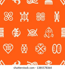Seamless pattern with adinkra symbols