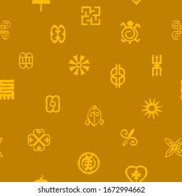 Patrón transparente con símbolos Adinkra