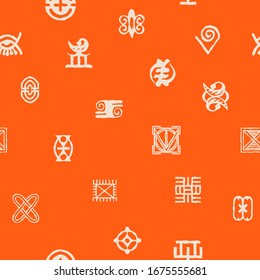 Patrón transparente con símbolos Adinkra