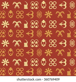 seamless pattern with adinkra symbols for your design
