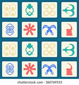 seamless pattern with adinkra symbols for your design