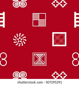 seamless pattern with adinkra symbols for your design