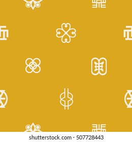 seamless pattern with adinkra symbols for your design