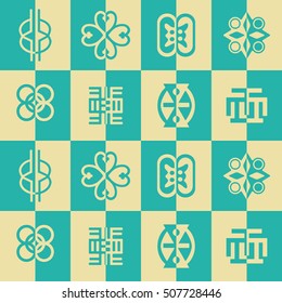 seamless pattern with adinkra symbols for your design