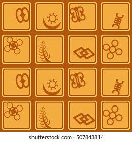 seamless pattern with adinkra symbols for your design
