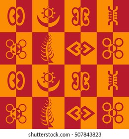 seamless pattern with adinkra symbols for your design
