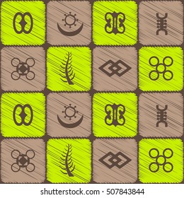 seamless pattern with adinkra symbols for your design
