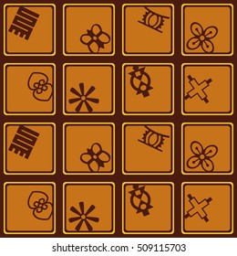 seamless pattern with adinkra symbols for your design